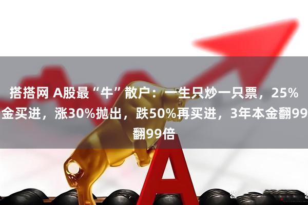搭搭网 A股最“牛”散户：一生只炒一只票，25%资金买进，涨30%抛出，跌50%再买进，3年本金翻99倍