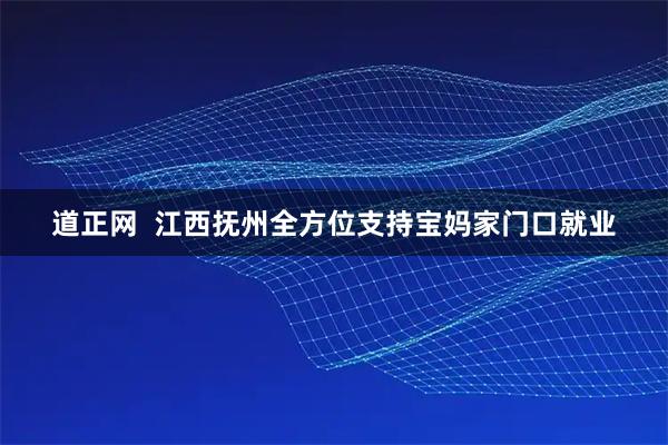 道正网  江西抚州全方位支持宝妈家门口就业