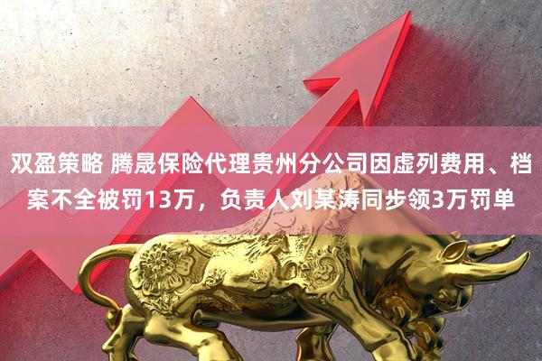 双盈策略 腾晟保险代理贵州分公司因虚列费用、档案不全被罚13万，负责人刘某涛同步领3万罚单