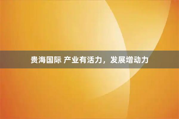 贵海国际 产业有活力，发展增动力