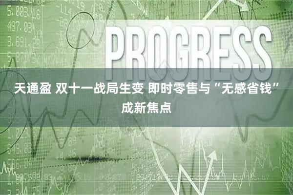 天通盈 双十一战局生变 即时零售与“无感省钱”成新焦点