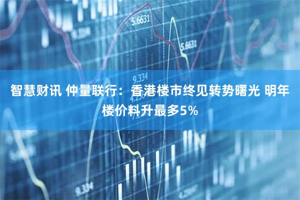 智慧财讯 仲量联行：香港楼市终见转势曙光 明年楼价料升最多5%