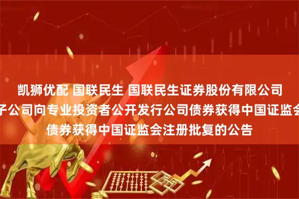 凯狮优配 国联民生 国联民生证券股份有限公司关于公司及控股子公司向专业投资者公开发行公司债券获得中国证监会注册批复的公告